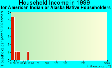 Circle household income for American Indian or Alaska Native householders