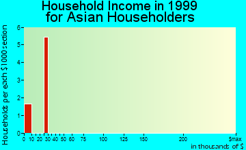 Vidor household income for Asian householders