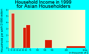 New Port Richey East household income for Asian householders