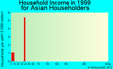 Newton household income for Asian householders