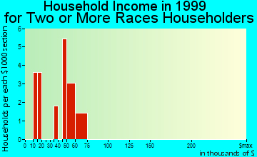 Bridgeport household income for two or more races householders