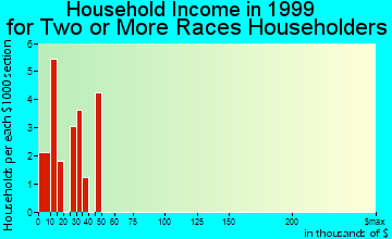 Cadillac household income for two or more races householders