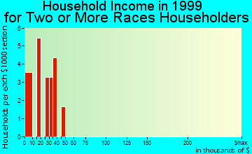 Houghton household income for two or more races householders
