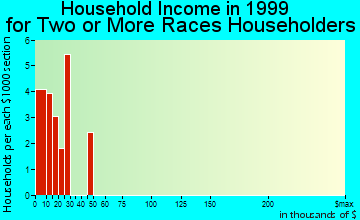 Clarksville household income for two or more races householders