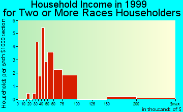 Blue Springs household income for two or more races householders
