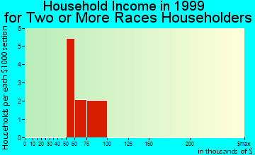Mentor household income for two or more races householders