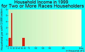 Langston household income for two or more races householders
