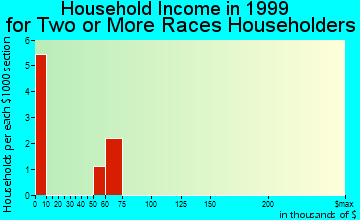 Canyon City household income for two or more races householders