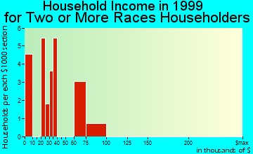 Mill City household income for two or more races householders