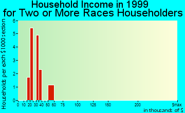 Wakefield-Peacedale household income for two or more races householders