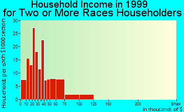 Clarksville household income for two or more races householders