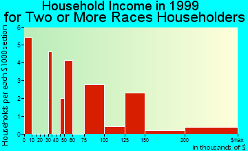 Manhattan Beach household income for two or more races householders