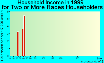 Wake Village household income for two or more races householders
