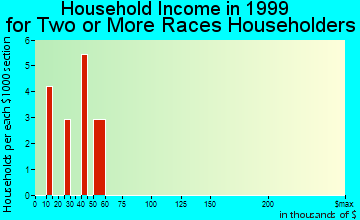 Ocean Shores household income for two or more races householders