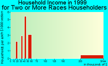 Evans household income for two or more races householders