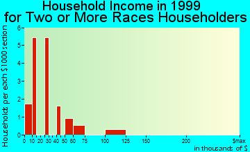 Palm Springs household income for two or more races householders