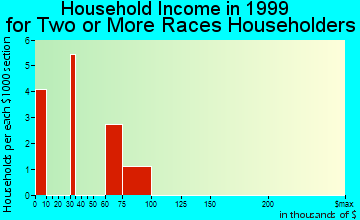 Bellevue household income for two or more races householders