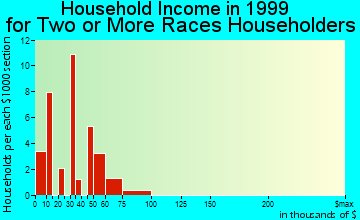 Lewiston household income for two or more races householders