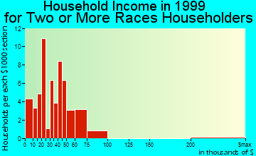 Bossier City household income for two or more races householders