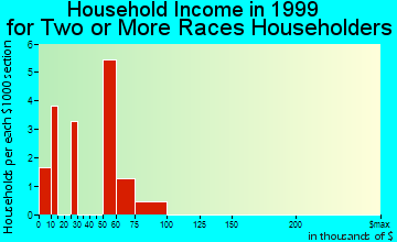 East Falmouth household income for two or more races householders