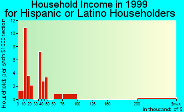 New Port Richey East household income for Hispanic or Latino householders