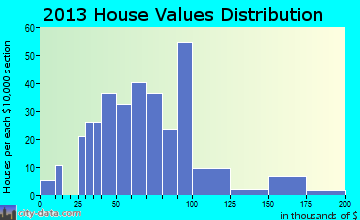 New Vineyard home values distribution