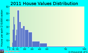 Bridgton home values distribution