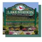 Lake Station: lake station's community welcome sign
