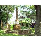 Jones Creek: Peach Point Cemetery. Brick grave in forground was original burial site of Stephen F. Austin.