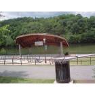 Morgantown: pavillion and river at McQuain park