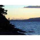 Bigfork: overlooking flathead lake from the park at sunset