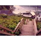 Angoon: Angoon, Alaska as seen from steps above the town. Taken August 1988