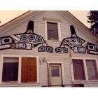 Angoon: Angoon, Alaska, home painted with Tlingit symbols. Taken August 1988.