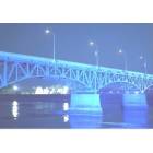 Ottumwa: picture of jefferson street bridge lit up at night