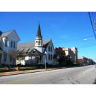 Americus: : Presbyterian Church and Old Carnegie Library, South Jackson St, downtown Americus