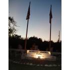 Jonestown: Veterans Memoral Park at night