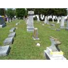 Pocomoke City: Graveyard with anvil headstone