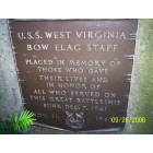 Clarksburg: USS West Virginia bow staff from Pearl Harbor