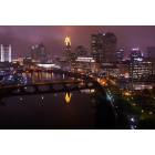 Columbus: The beautiful, elegant downtown Columbus riverfront at night time.