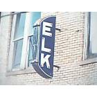Elkhart: old Elk Theater building and sign June 30, 2007