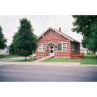 Puxico: Puxico Public Library-Only Log Cabin Library in Missouri