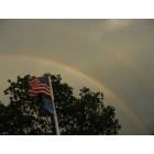 Cushing: Flag with rainbow.