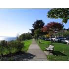 Geneva: View along Main Street sidewalk along Seneca Lake