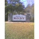 Ruby: closeup of Ruby welcome sign on Hwy 9