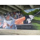 Midland: Baseball mural under a bridge
