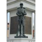 Angola: Infantry statuary on Civil War monument in Downtown Angola