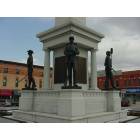 Angola: Steuben County Civil War Monument showing Artillery, Cavalry and Infantry