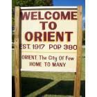 Orient: Our Welcome to Orient Illinois Sign