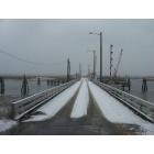 Sunset Beach: Rare winter snow,February 2009 on the old swing bridge in Sunset Beach NC