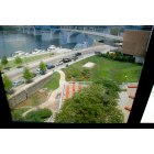 Chattanooga: : View from inside the Tennessee Aquarium, looking down to the bridge over the Tennessee River..